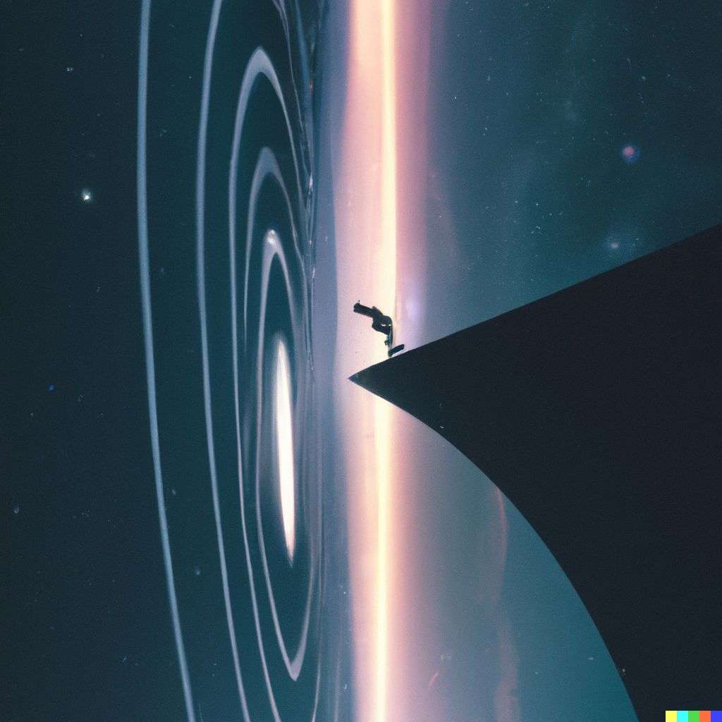 the discovery of gravity, digital art, synthwave